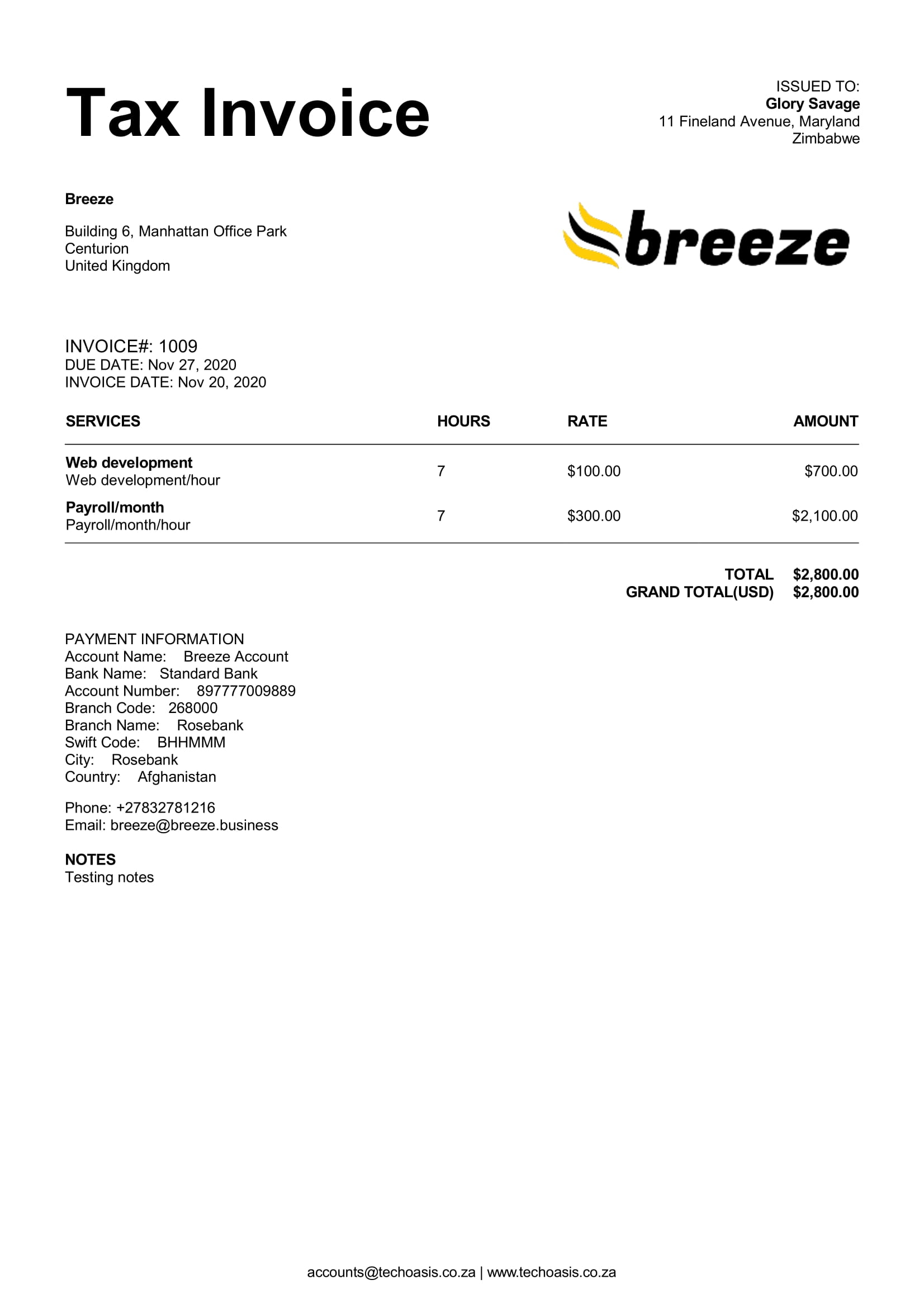 Sample Pdf Invoice